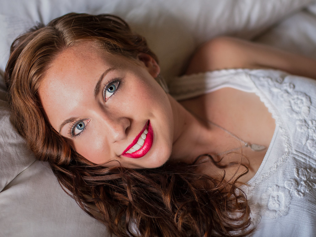 Beautiful woman with a bright white confident smile
